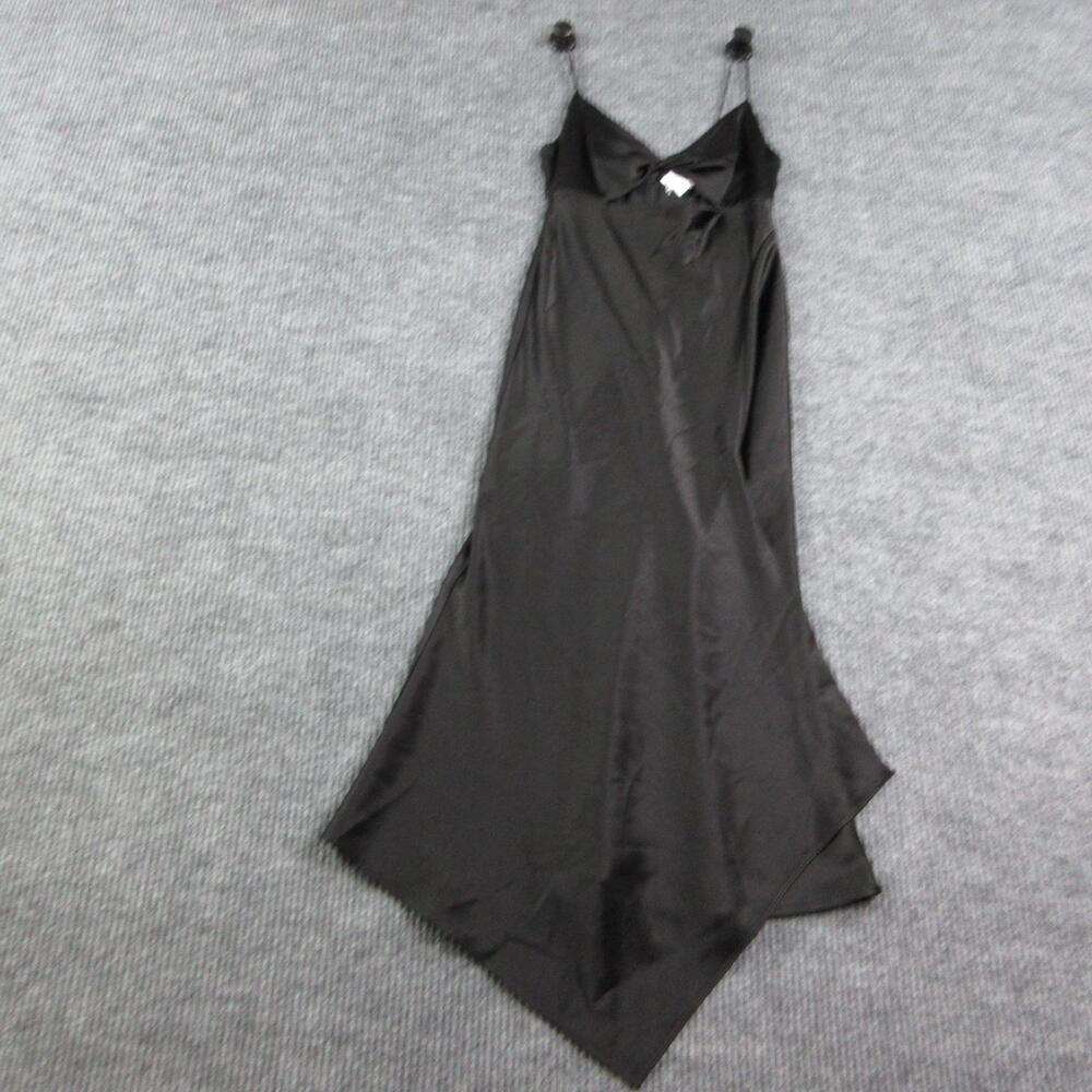 Alice + Olivia Dress Womens S Petite Black Slip Dress Strappy V-Neck Satin Bow